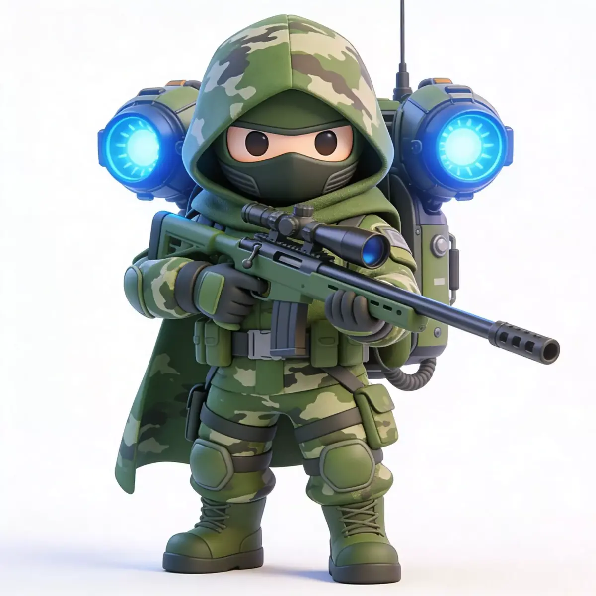 The Ghost-Hawk Stylized Camo Sniper 3D Model Low-poly 3D model