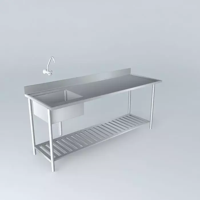 Kit214 Bancada Inox Cuba V2 por Alex Marques Free 3D model