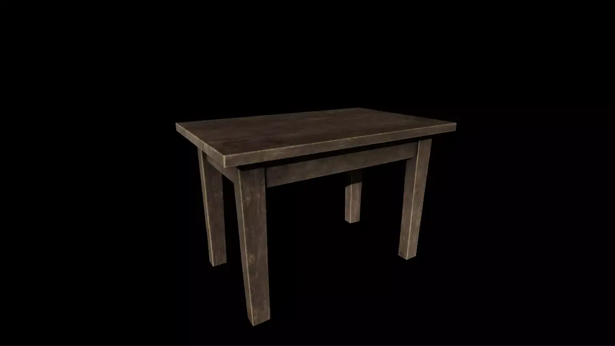 TV Wooden Table  Free Game-Ready Prop Free low-poly 3D model