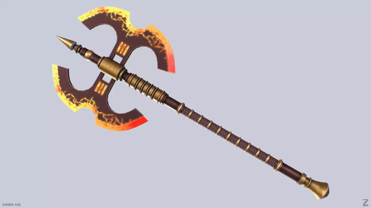 Ember axe Low-poly 3D model order