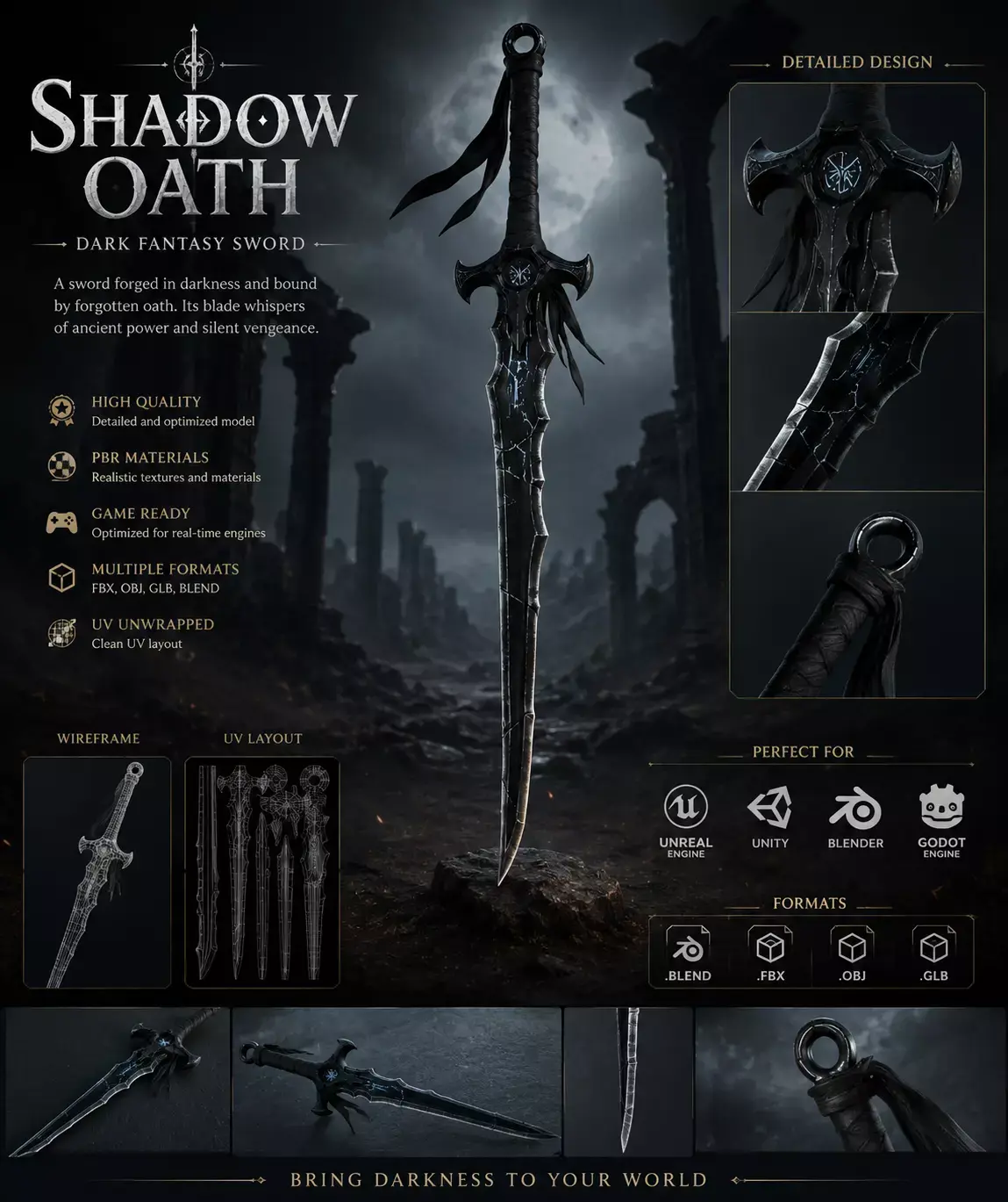 Ashen Sentinel  The Oathbound Blade 3D model
