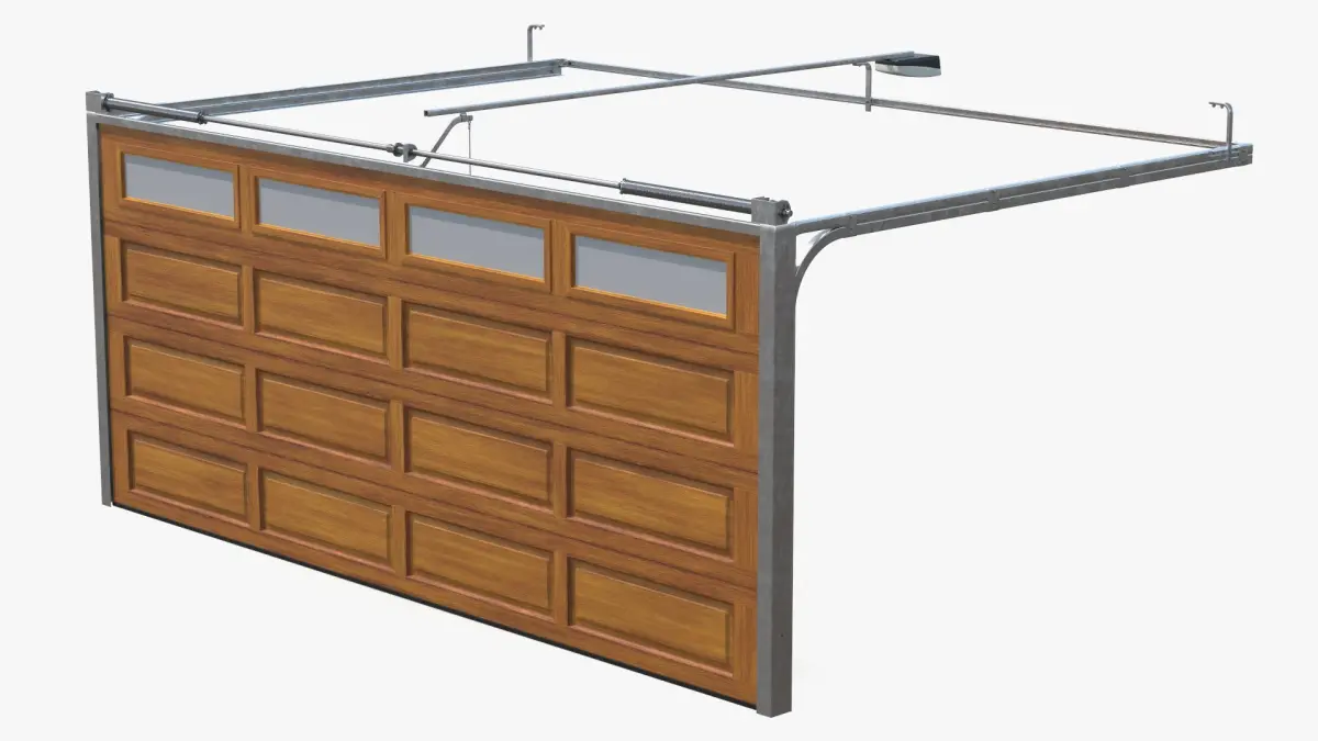 Mechanic Garage Door Wooden Rigged for Cinema 4D 3D model