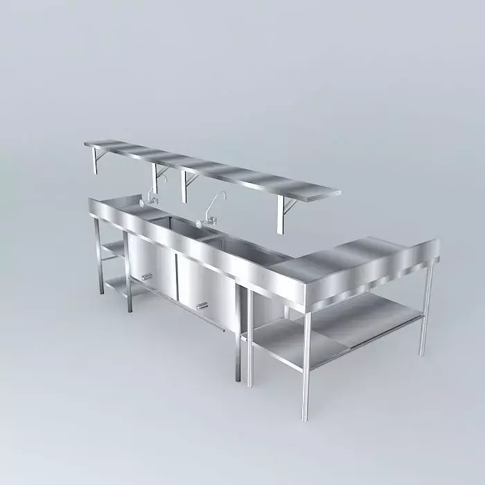 Kit207 Bench Stainless Steel L by Alex Marques Free 3D model