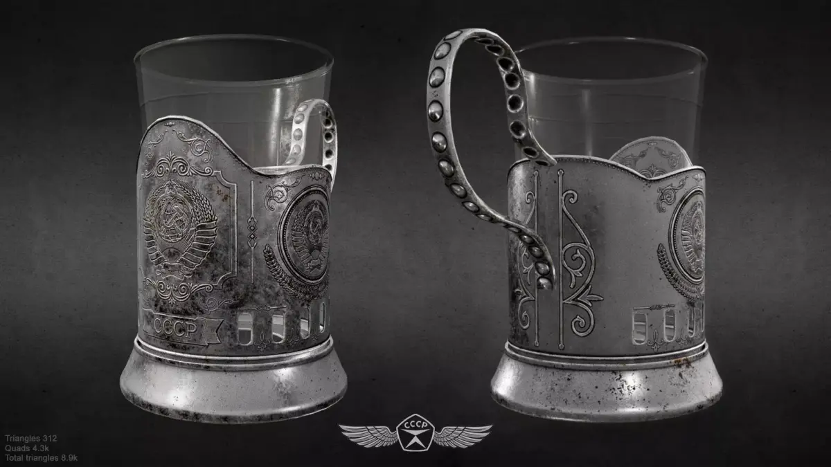 Cup holder USSR  Free low-poly 3D model