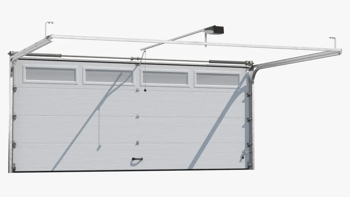 Electric Garage Doors White Rigged for Maya 3D model