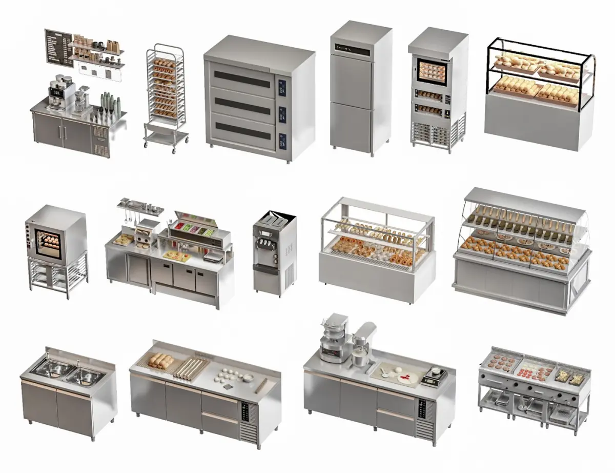 Bakery Display Bread Baking Oven 3D model