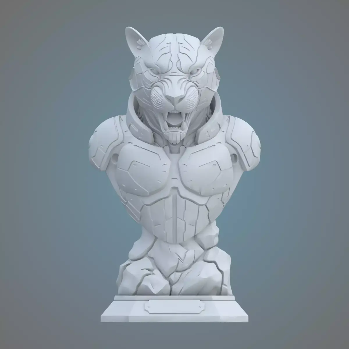 Cybernetic Tiger Bust PM-33 3D print model