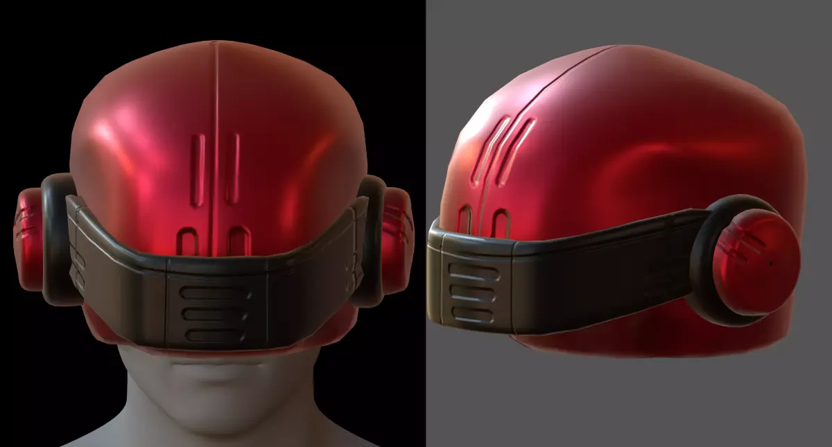 Gas mask helmet 3d model scifi Low-poly  3D model 10