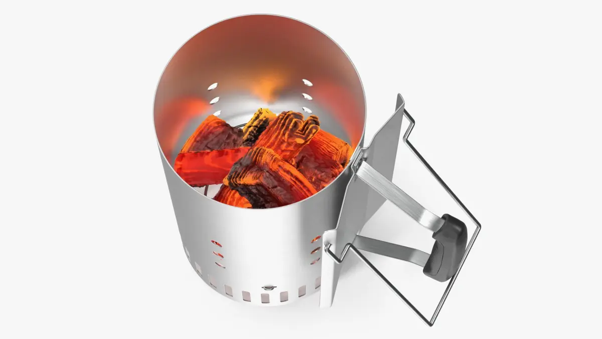 Grill Igniter with Burning Coals Matte 3D model