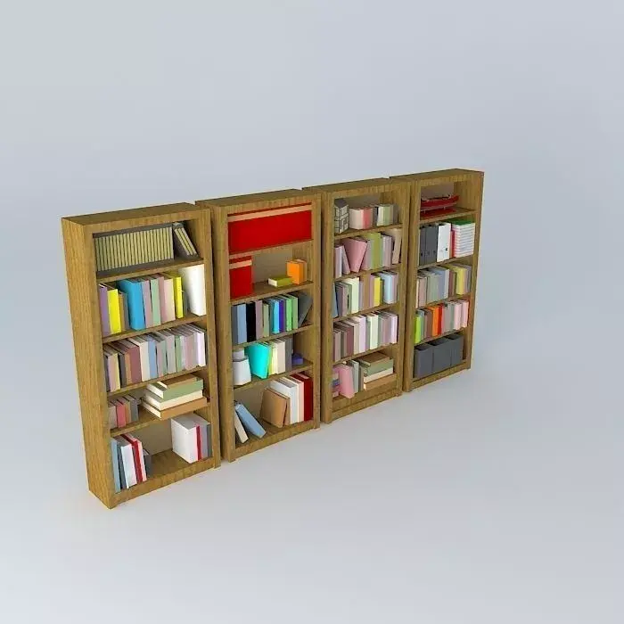 Wooden Bookcase Free 3D model purchase