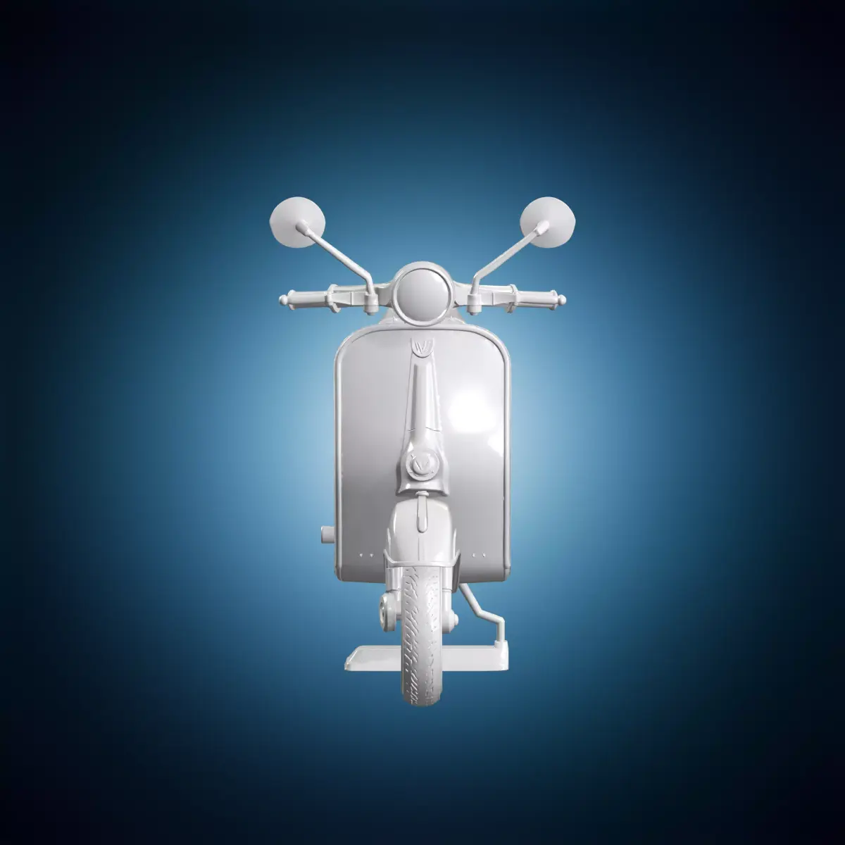 Retro Scooter Vespa Style 3D Print Model 3D print model