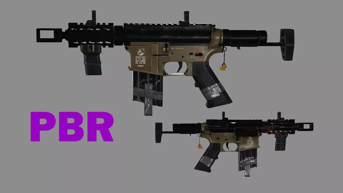 Sig Sauer MCX Virtus Game Ready Rifel Low-poly 3D Model Low-poly 3D model