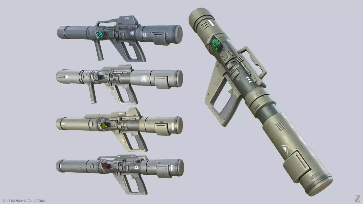 Scifi bazooka collection 3D Model Pack purchase