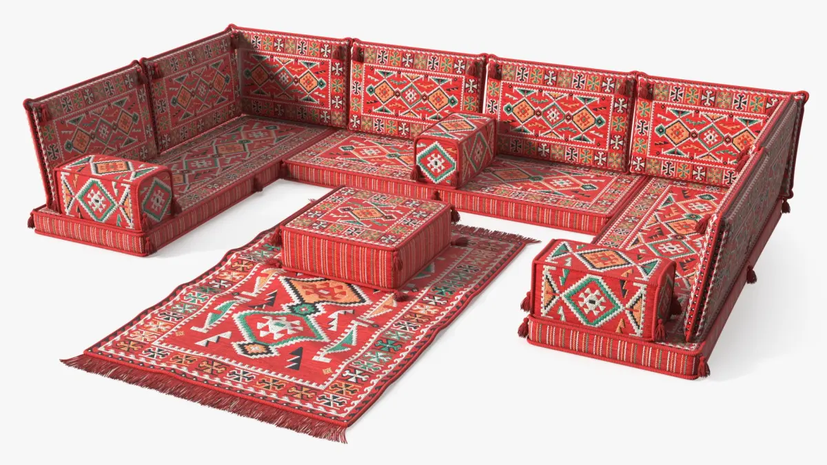 Arabic Majlis Floor Seating Set 3D model