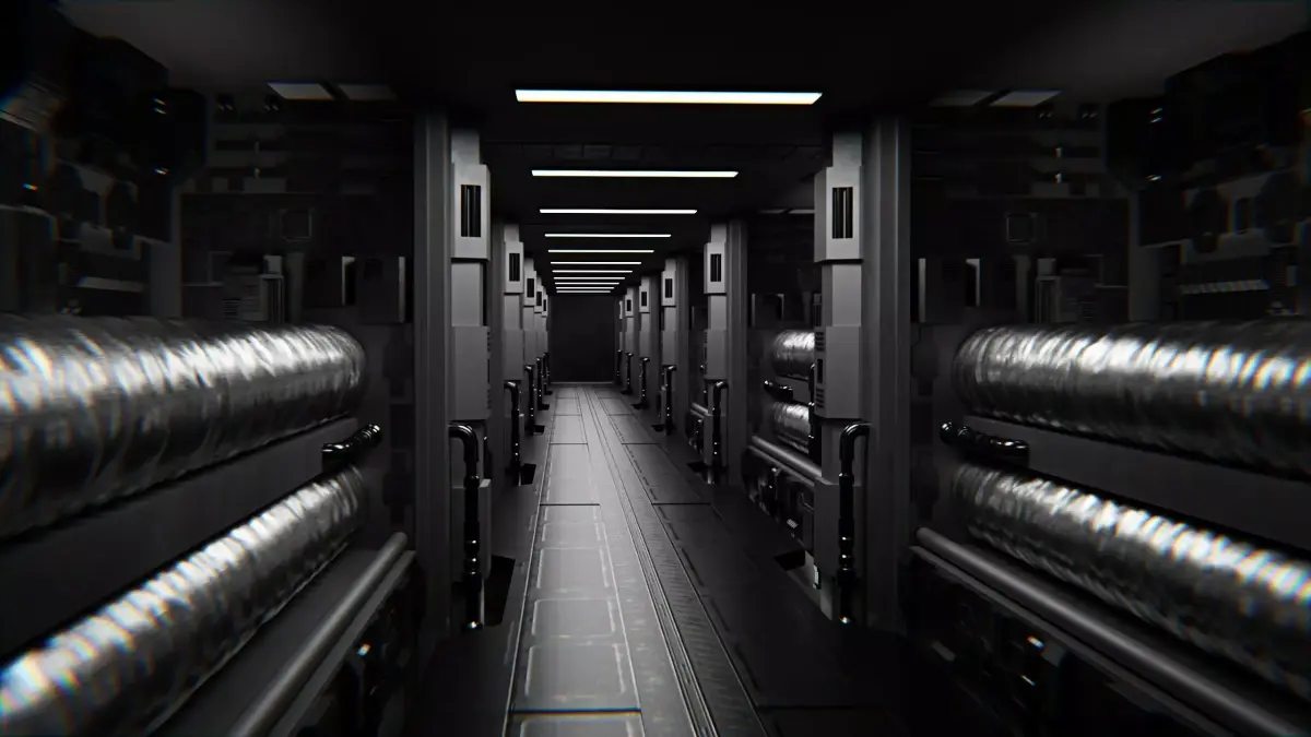 Sci-Fi Dark Corridor Looping Animation 3D model