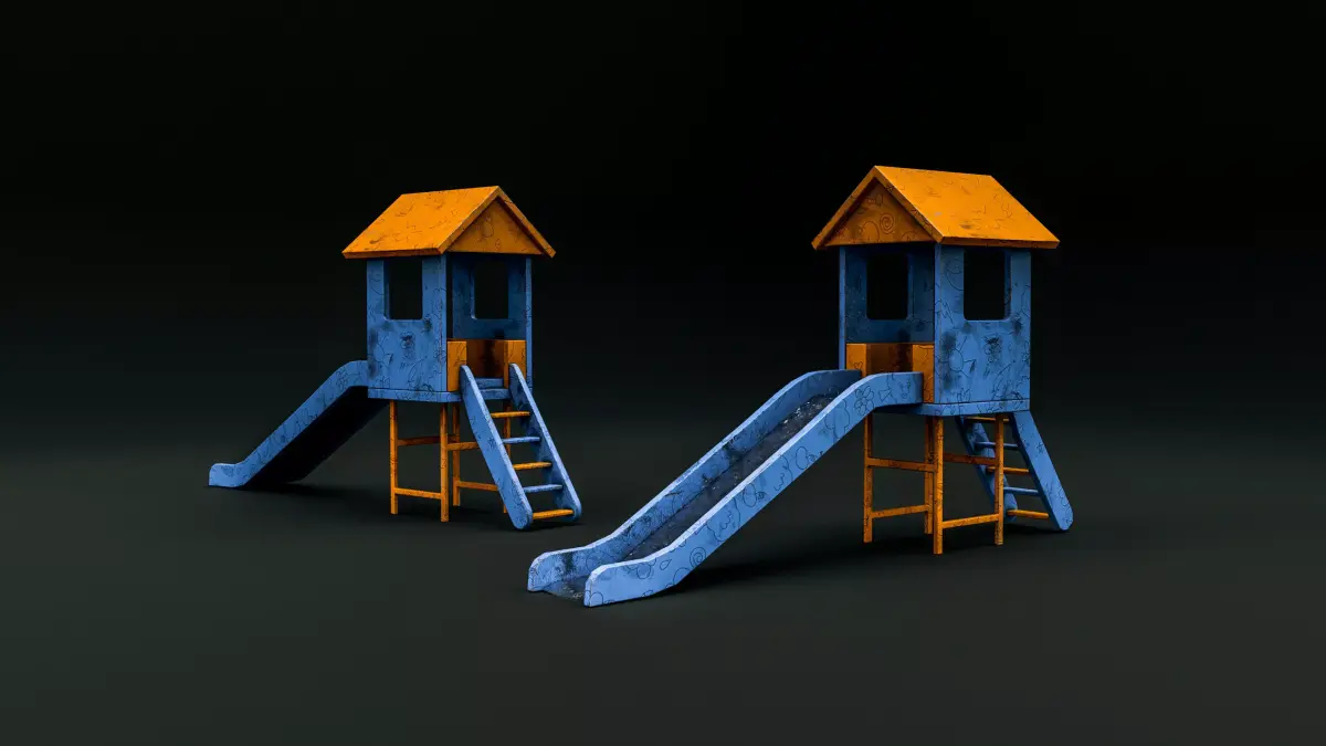 Children Playground Slide Low-poly 3D model