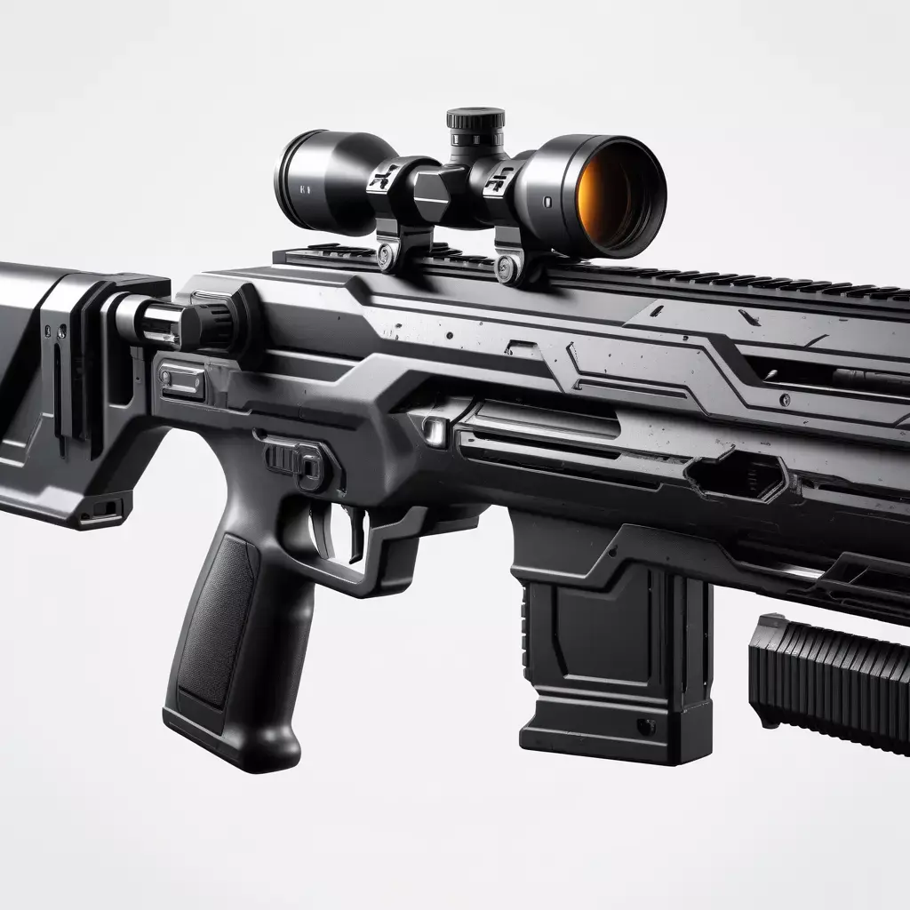 SciFi Rifle with Rail Attachments 3D model
