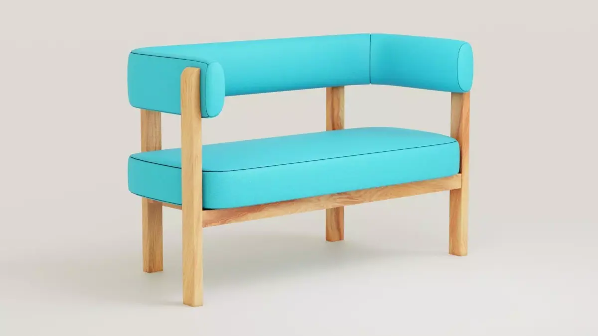 Comfort Wood Sofa Free low-poly 3D model