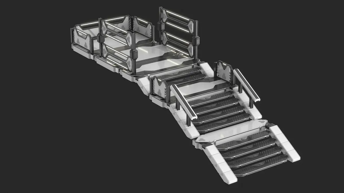 Sci Fi Modular Stairs 3D model