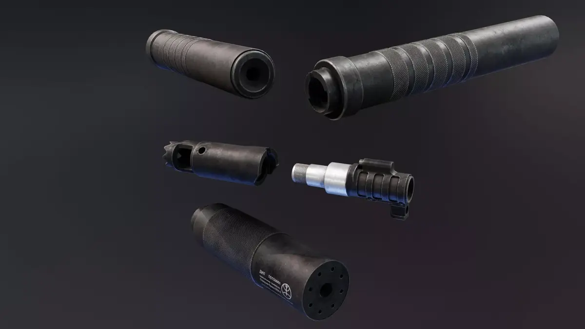 AK-12 Suppressor and Muzzle Attachment Low-poly 3D model