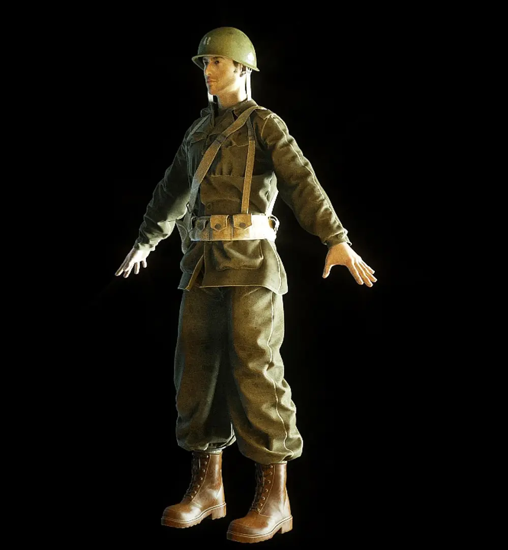 US Soldier WWII 3D model