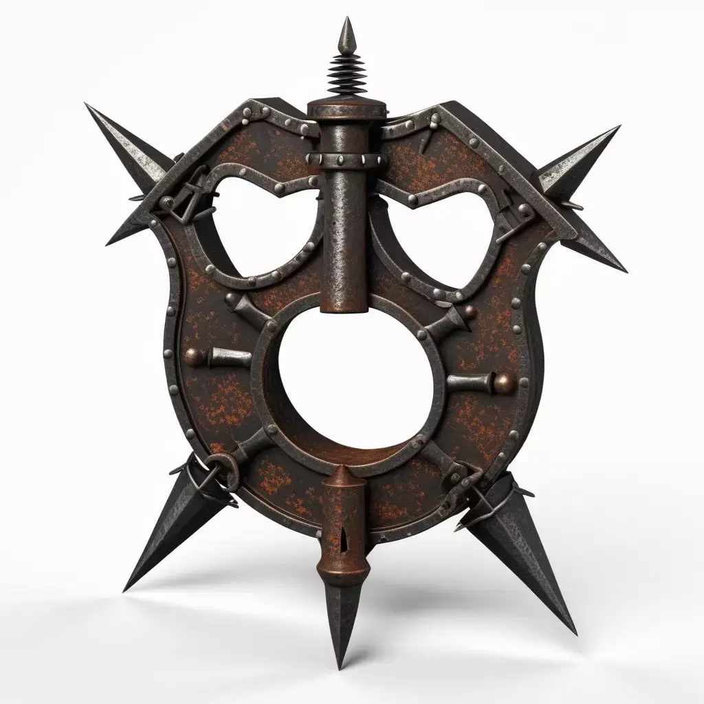 Fantasy Rusted Spiked Metal Emblem 3D model