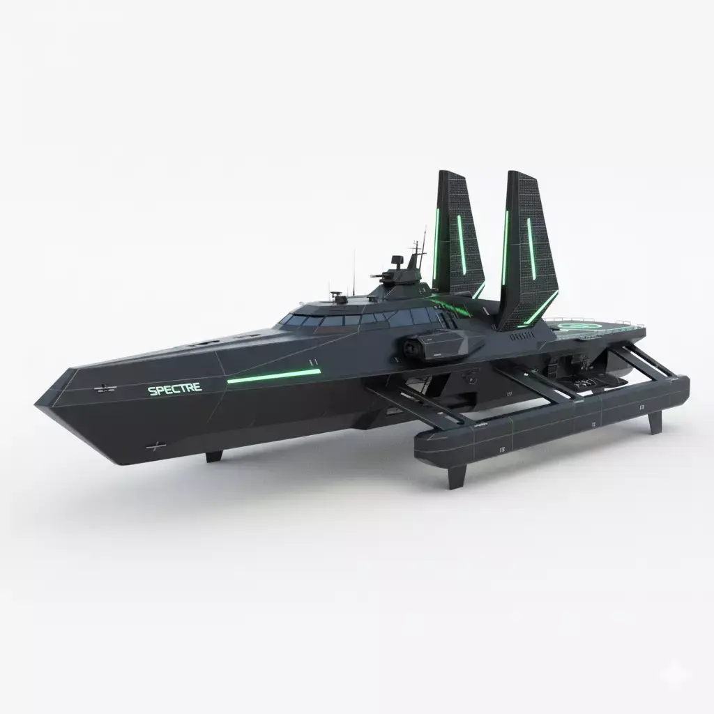 Spectre Stealth Boat 3D print model