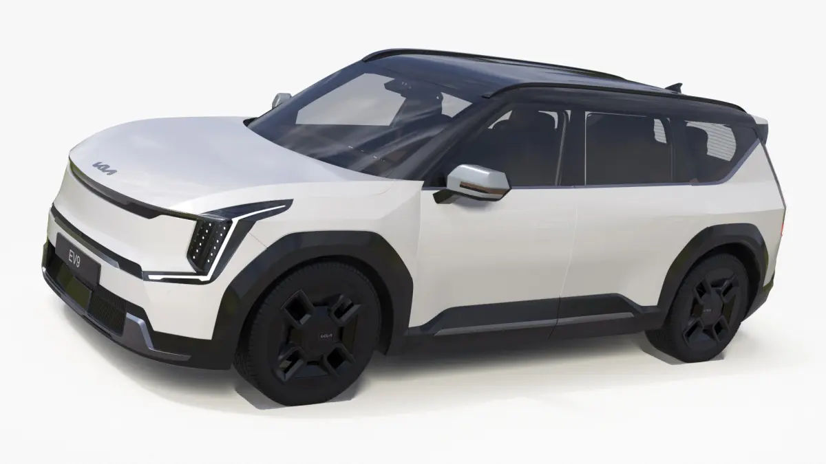 KIA EV9 Luxury Electric SUV Black and White 3D model