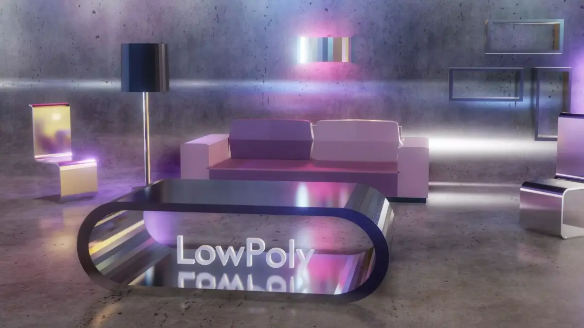 Low Poly Furniture Pack  Free low-poly 3D model