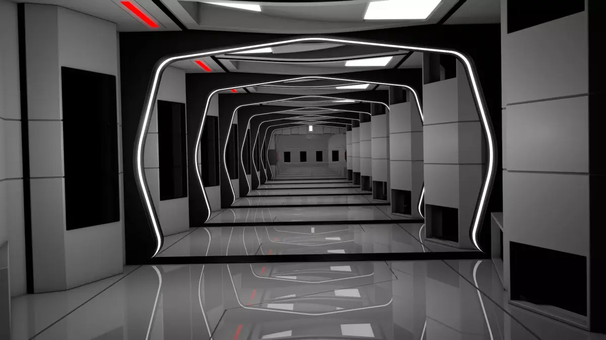 Sci Fi Corridor Futuristic 3D model shop