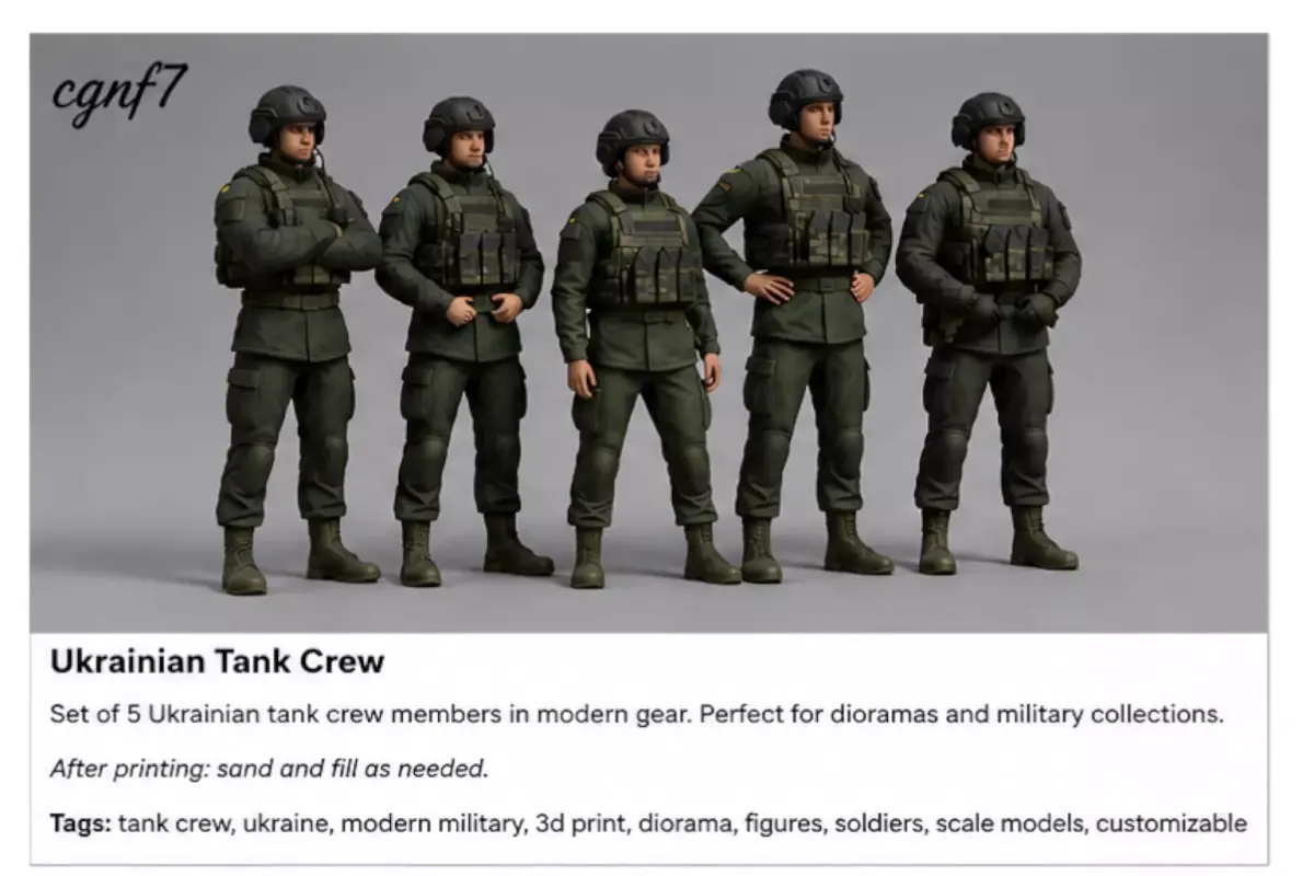 Ukrainian Tank Crew 3D print model purchase