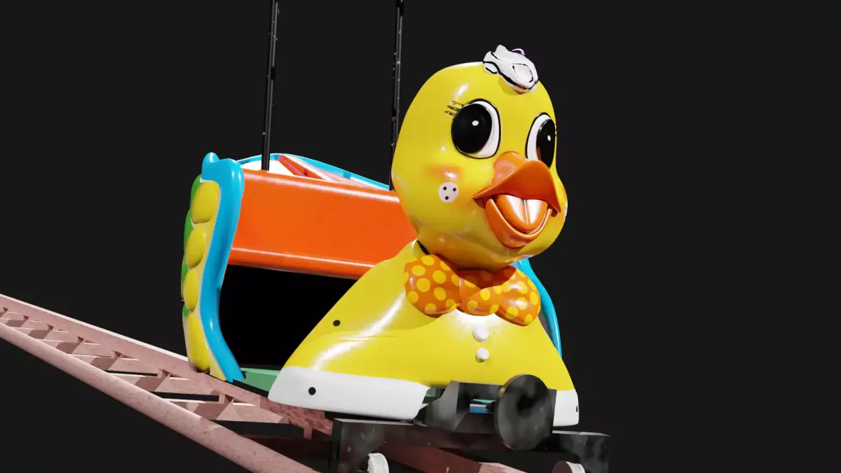 Okpo Land 3D Duck Sky-Cycle Ride Low-poly 3D model
