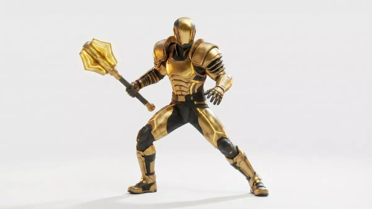 Gold Armored - Sci-Fi Character Low-poly 3D model