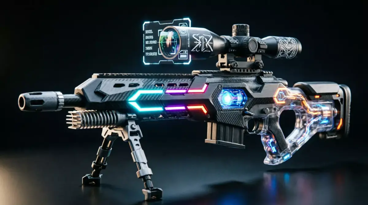 Cyberpunk Sci-Fi Sniper Rifle - Game Ready PBR Low-poly 3D model