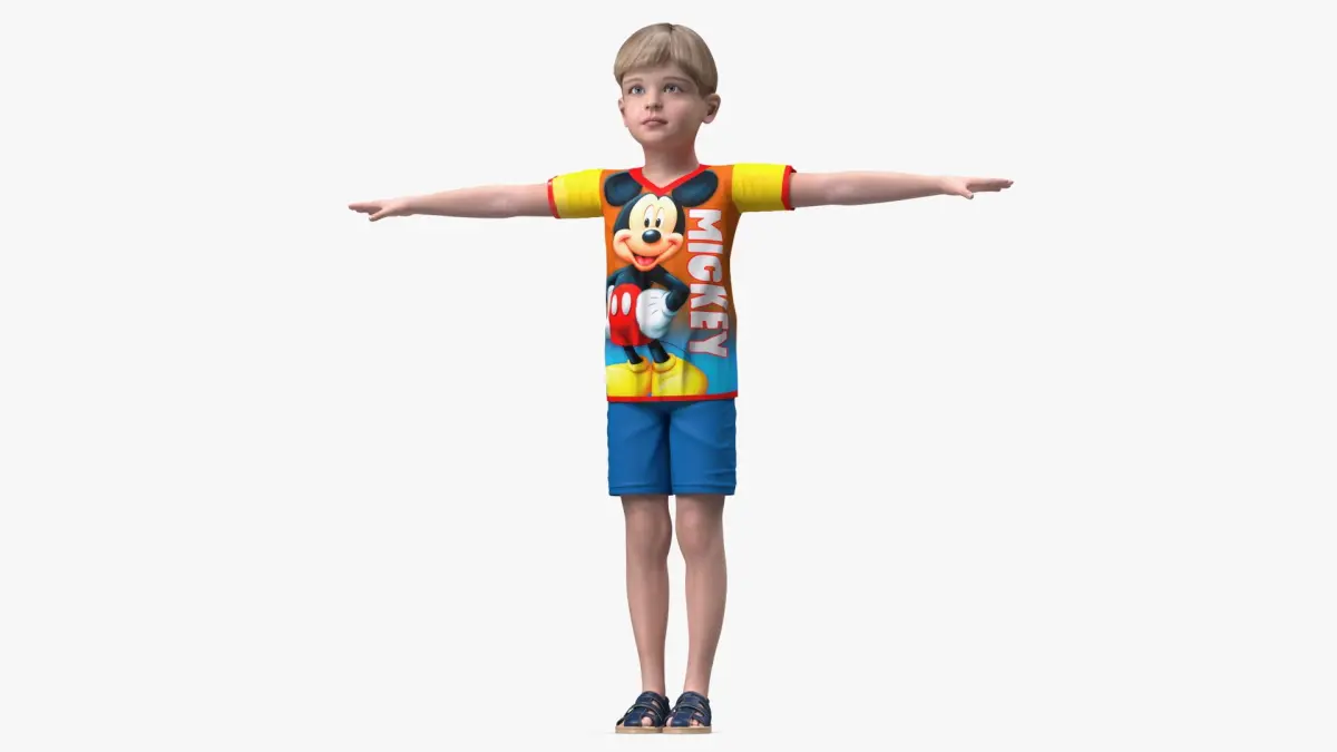 Realistic Child Boy Rigged 3D model