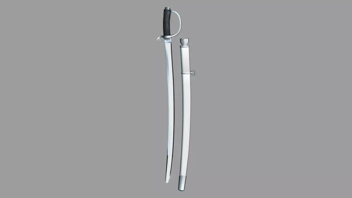 Futuristic Sword Saber With Scabbard Low-poly 3D model