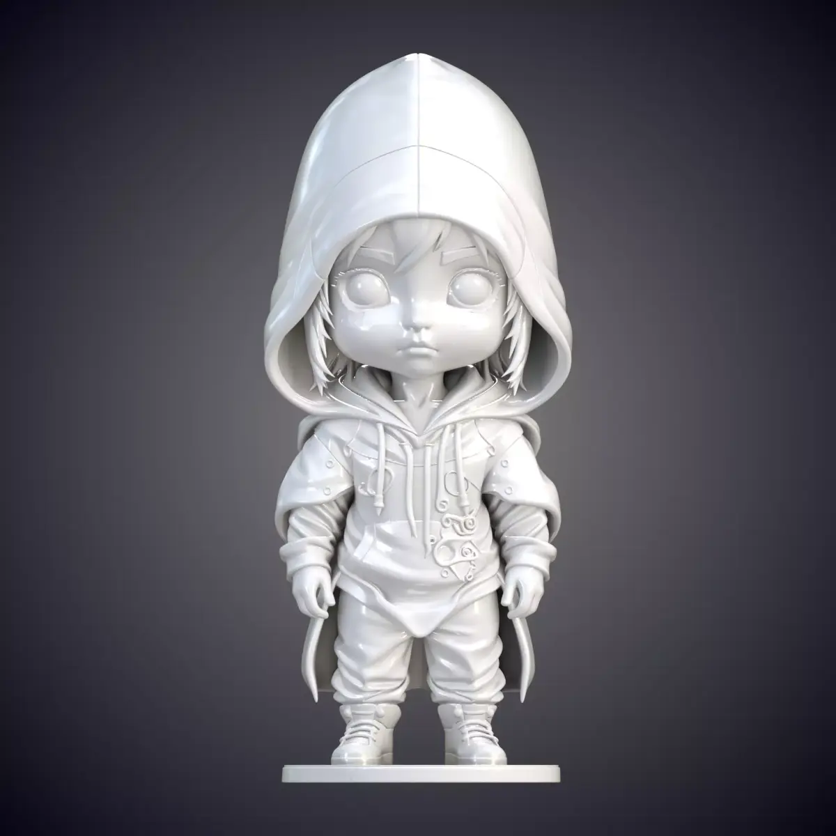 Chibi Hooded Wanderer Stylized 3D Print Miniature PM-505 3D print model