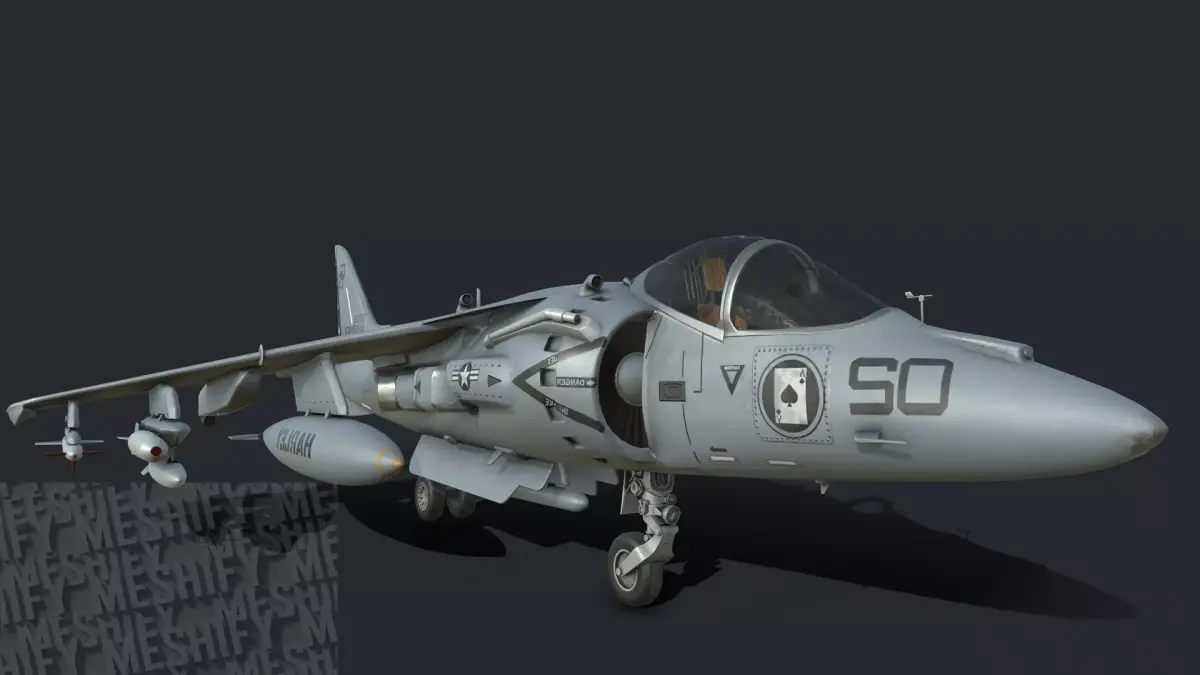 VTOL Fighter Jet II Low-poly 3D model