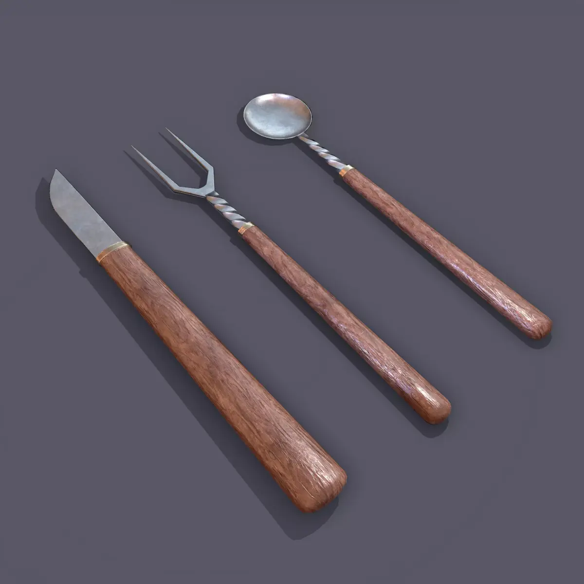 Medieval Cutlery  Free low-poly 3D model