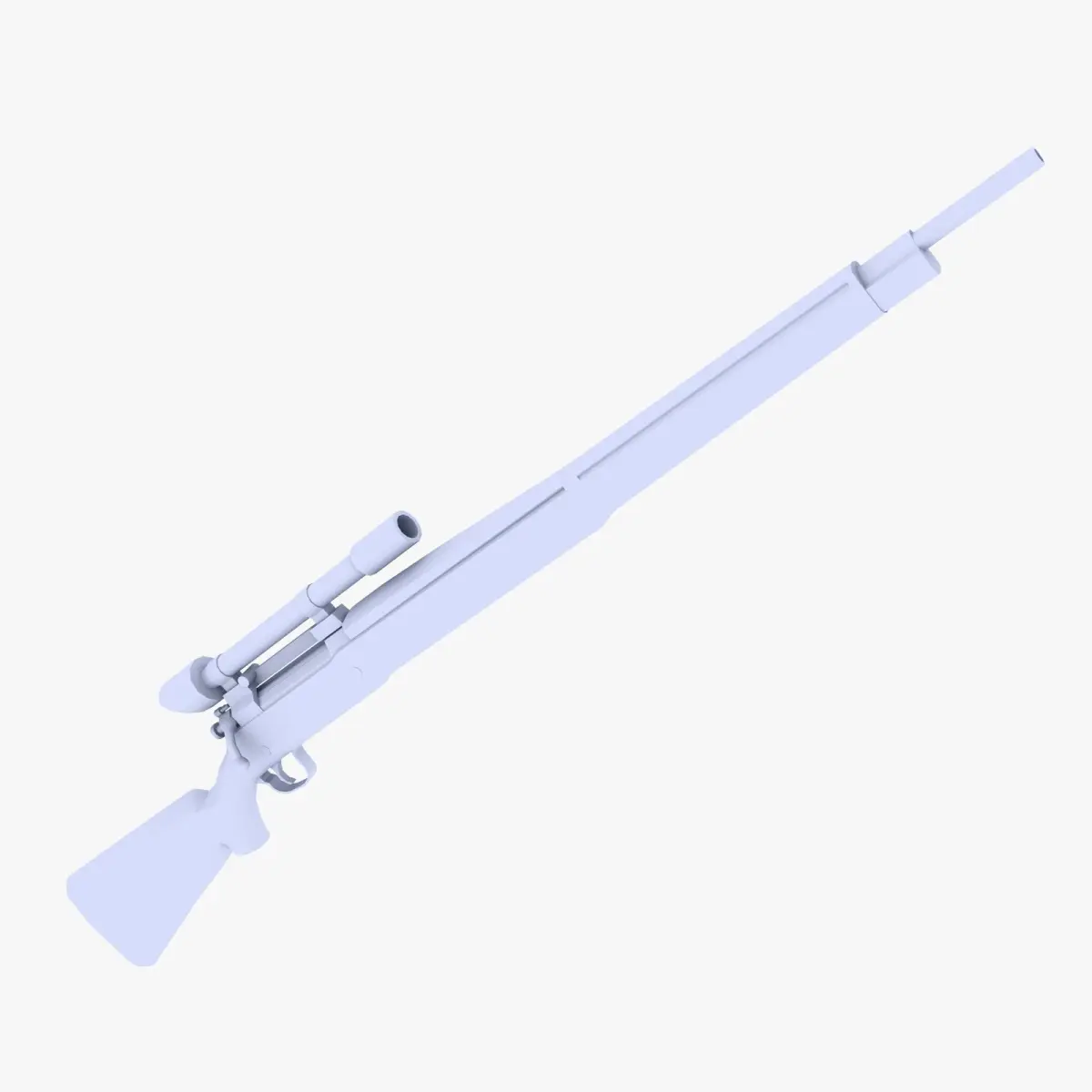 Bolt Action Sniper Rifle Low-poly 3D model