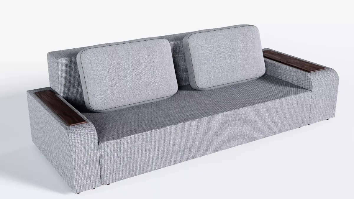 Sofa in grey color Free low-poly 3D model
