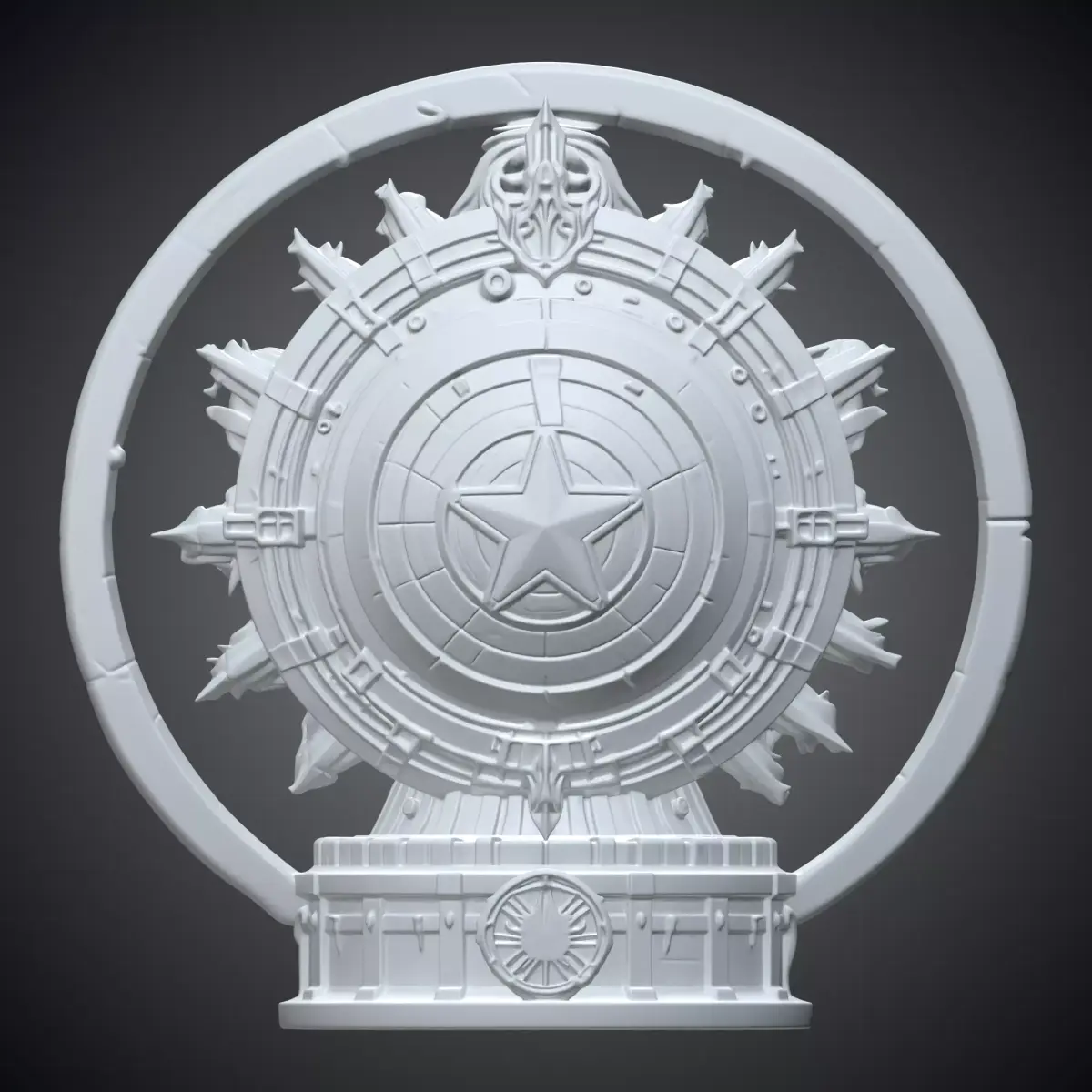 Superhero Shield Desktop Statue PM-295 3D print model