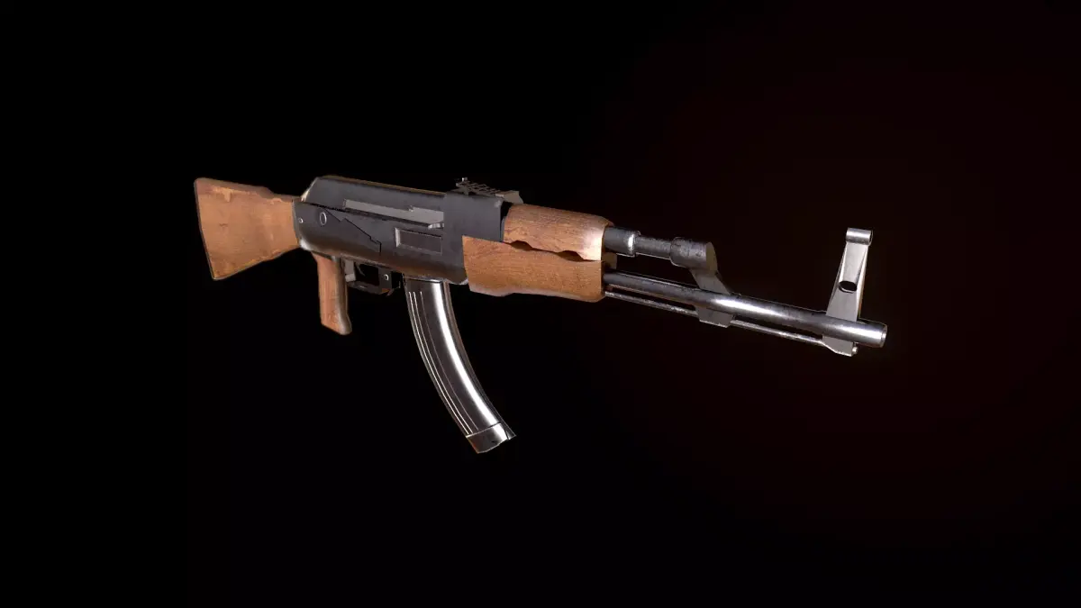 Ak-47 ak - rifle Low-poly 3D model 7