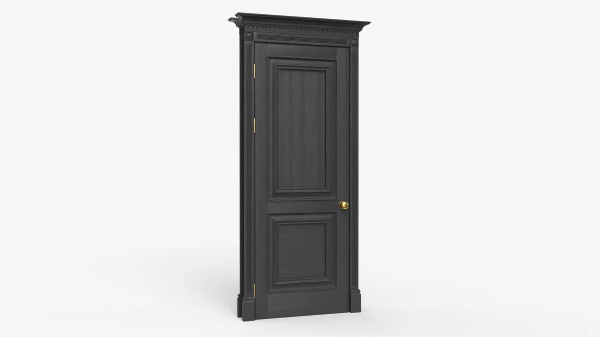 Classic Door Wood Anthracite Gray 3D model