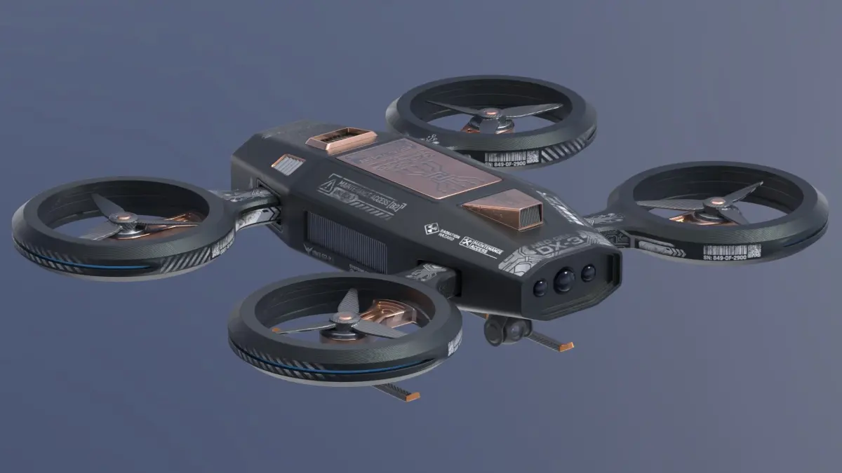 Sci-fi Drone PBR 3D model