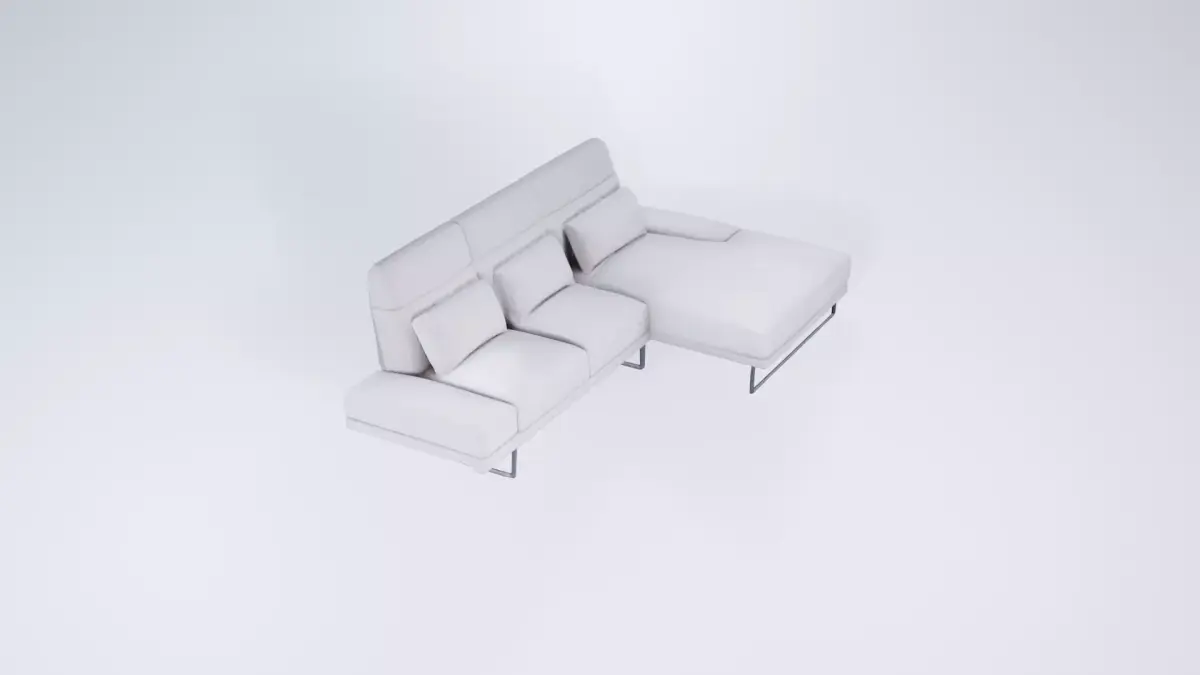 Low Poly Outdoor Corner Sofa - Garden Lounge Sectional 3D model