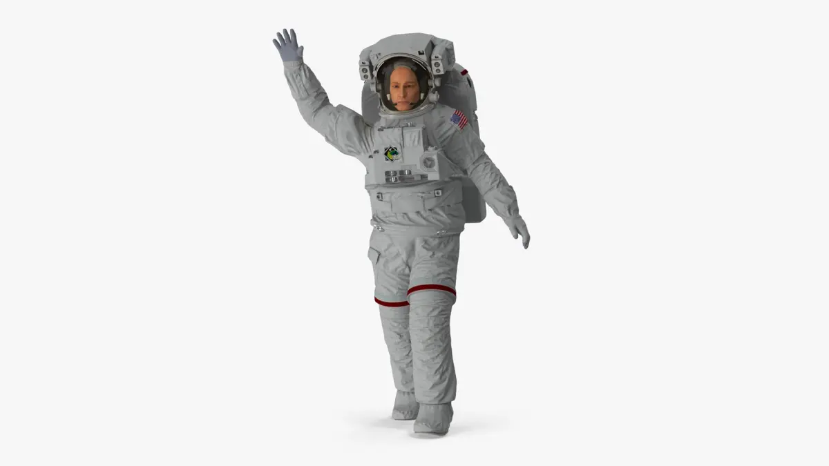 Astronaut in Extravehicular Mobility Unit Rigged for Maya 3D model