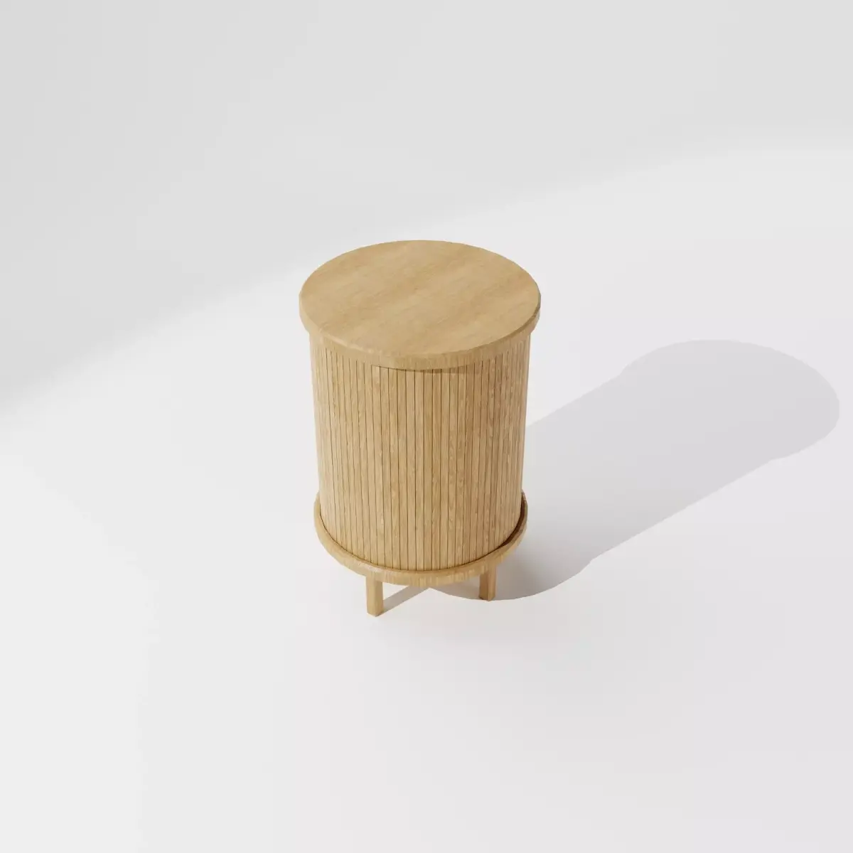 Wooden Round Side Table  Free low-poly 3D model