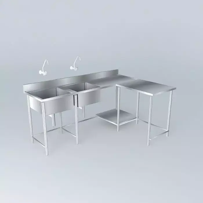 Kit224 Bancada Inox 2 Cubaspor Alex Marques Free 3D model
