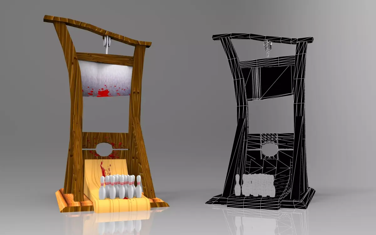 Guillotine 3DMAX  Low-poly 3D model